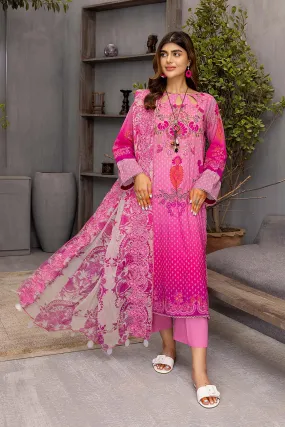 3 Pc Charizma Lawn Printed Suit with Embroidered Dupatta PEC22-65