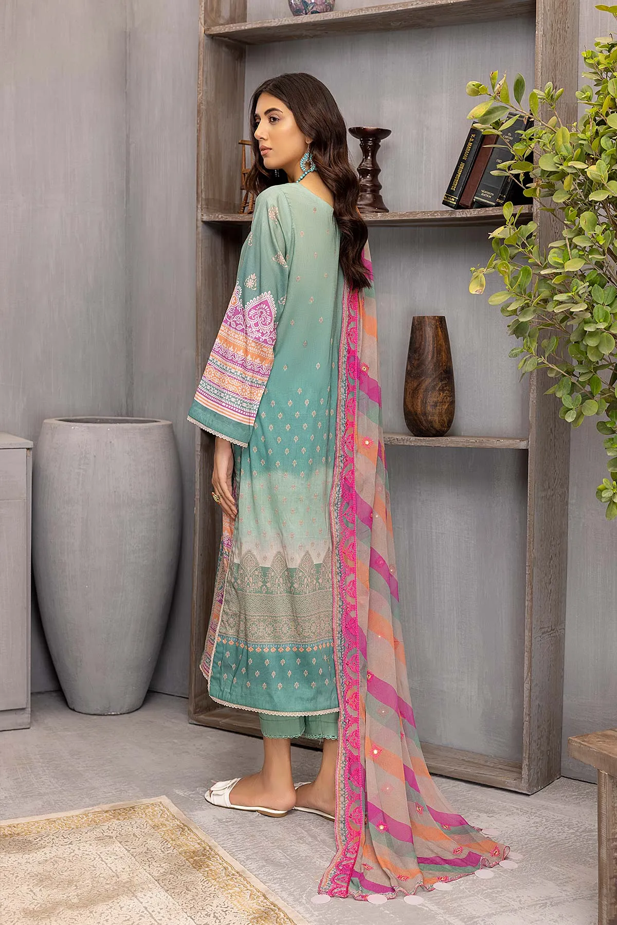 3 Pc Charizma Lawn Printed Suit with Embroidered Dupatta PEC22-72