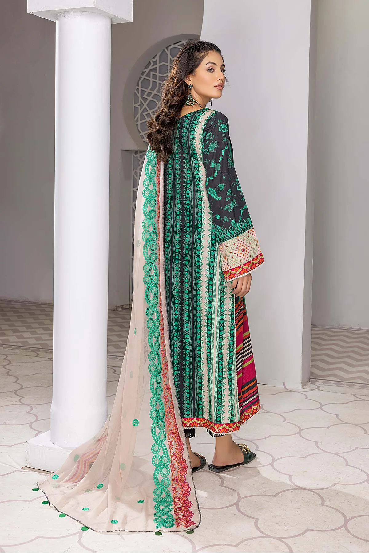 3 Pc Charizma Lawn Printed Suit with Embroidered Dupatta PEC22-77