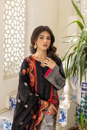 3-Pc Unstitched Embroidered Lawn Suit With Chiffon Dupatta CCS22-44