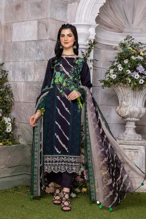 3-Pc Unstitched Embroidered Lawn Suit With Chiffon Dupatta CCS22-56