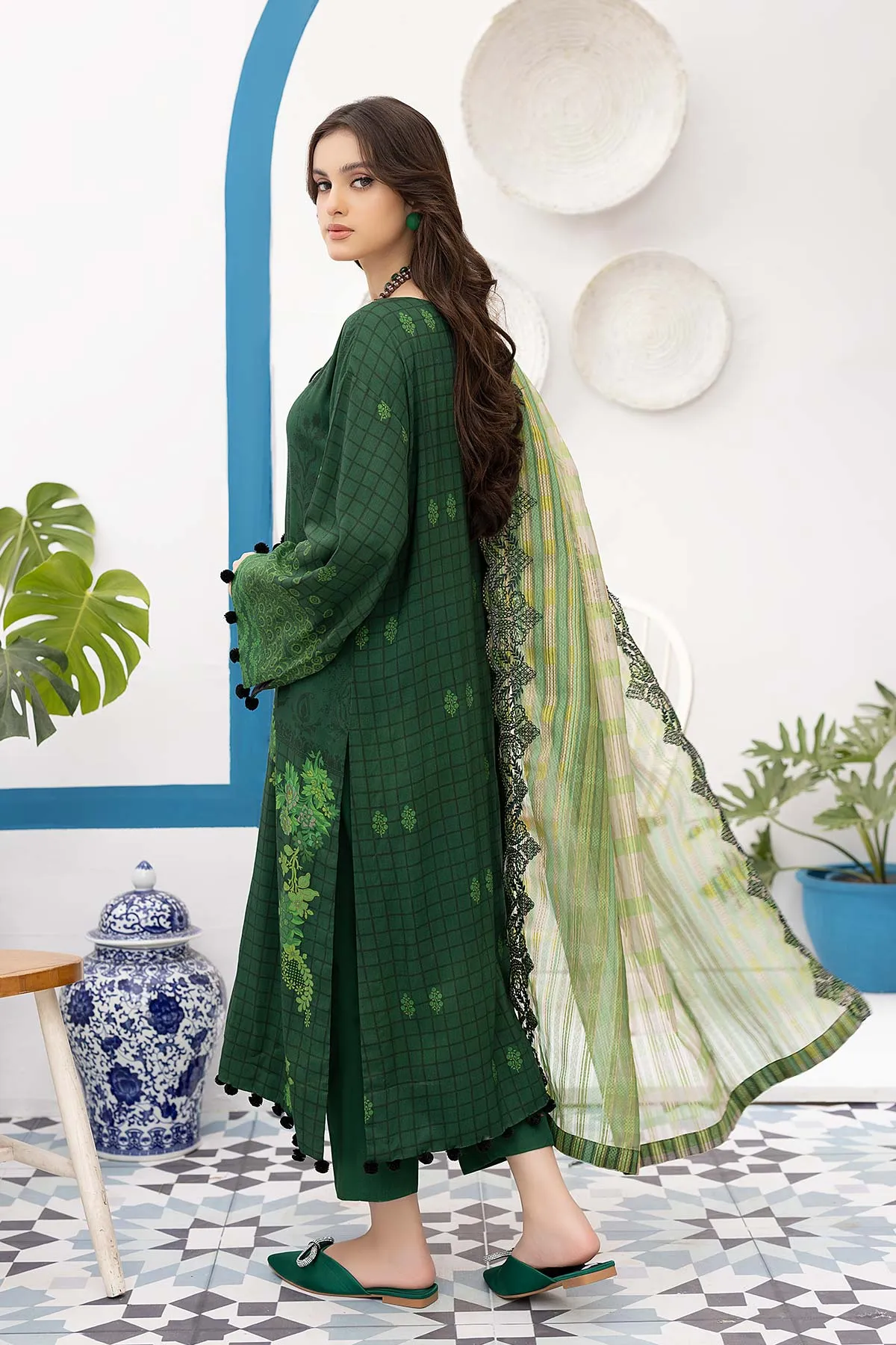 3-Pc Unstitched Printed Marina Suit With Embroidered Dupatta PEW22-08