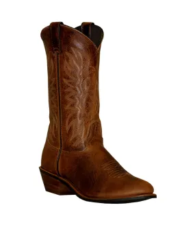 Abilene Boots Mens 12in Textured Round Toe Brown Cowhide Cowboy Boots