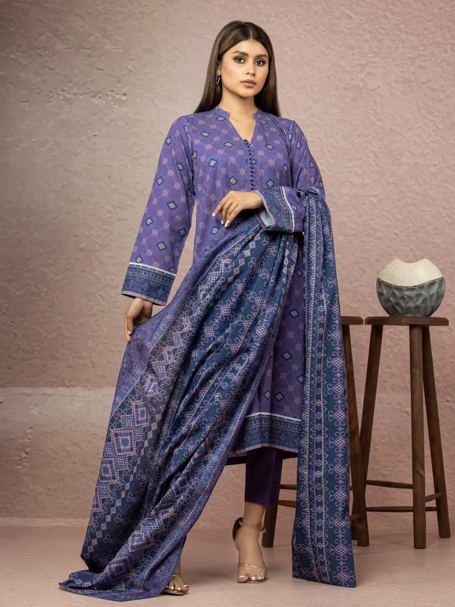 ACE Galleria Merak Khaddar Unstitched Printed 3Pc Suit A-WU3PWK22-446