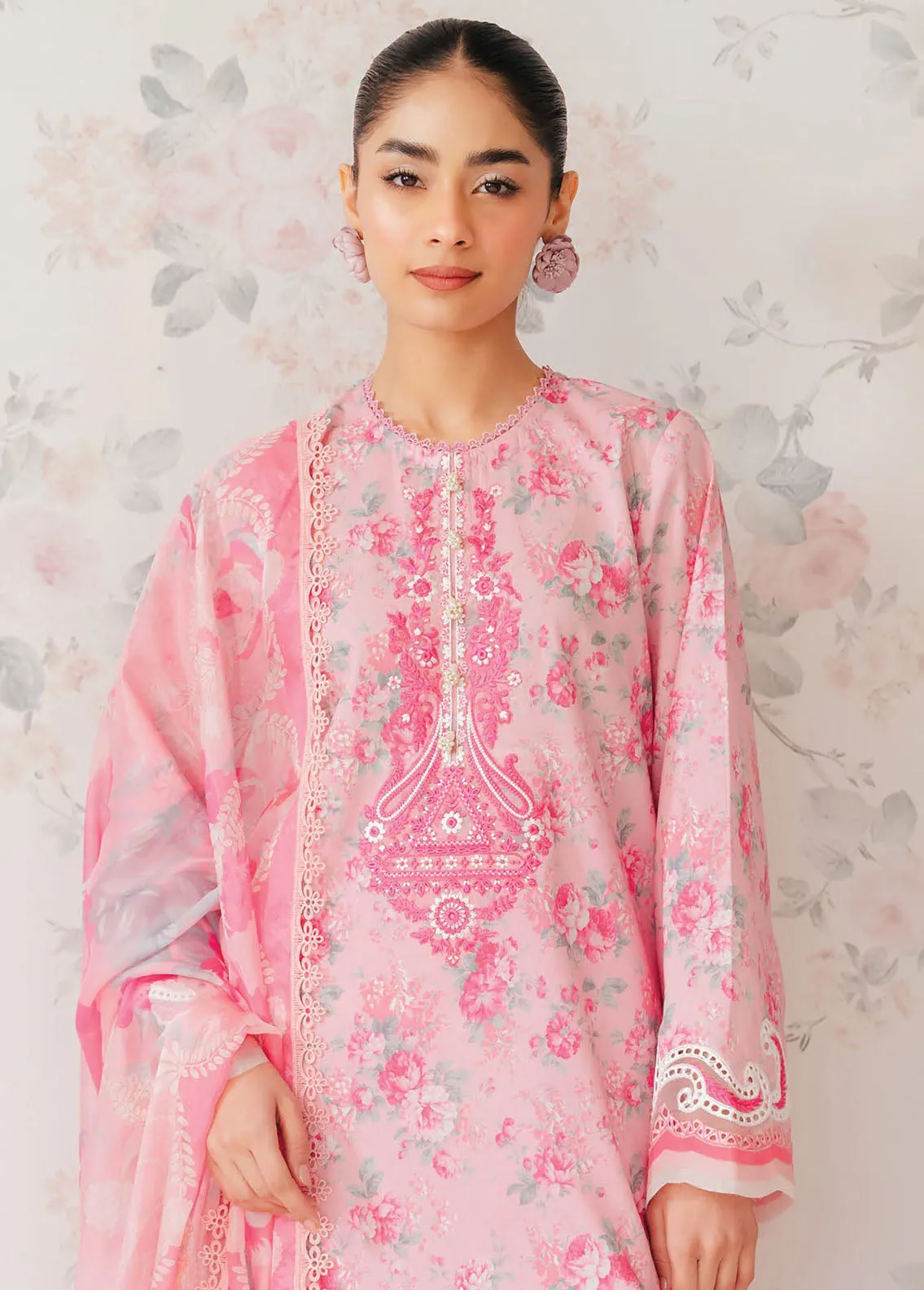 Afrozeh The Floral Charm Embroidered Lawn Unstitched 3Pc Suit AL-24-V1-04