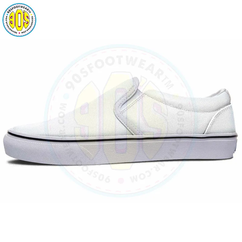 All White Classic Vans Sneaker Slipons Shoes