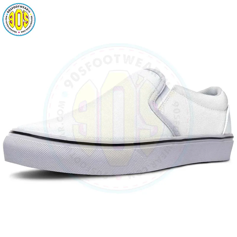 All White Classic Vans Sneaker Slipons Shoes