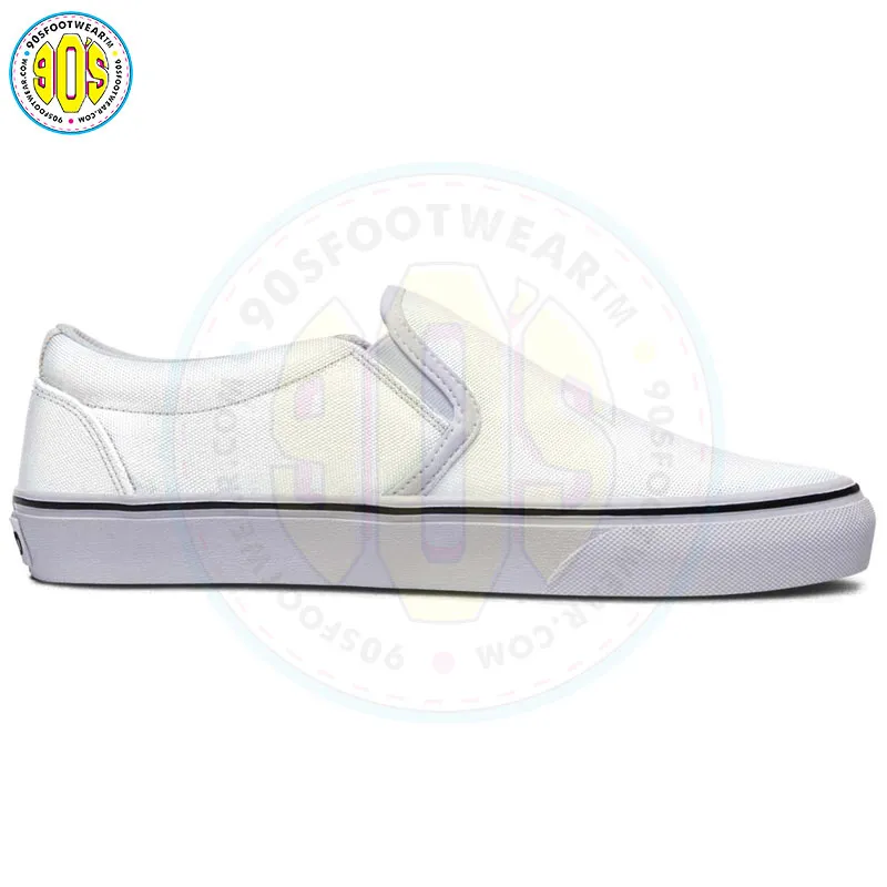 All White Classic Vans Sneaker Slipons Shoes