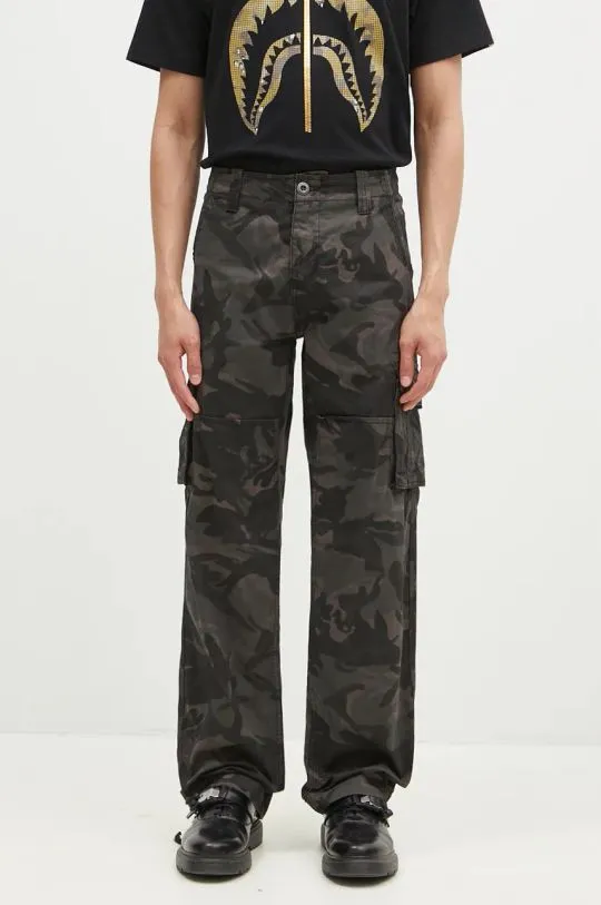 Alpha Industries cotton trousers Jet Pant Camo black color 101212C