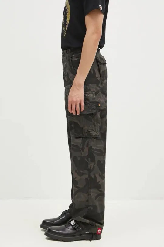 Alpha Industries cotton trousers Jet Pant Camo black color 101212C