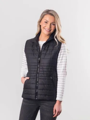 Angelina Quilted Gilet in Black