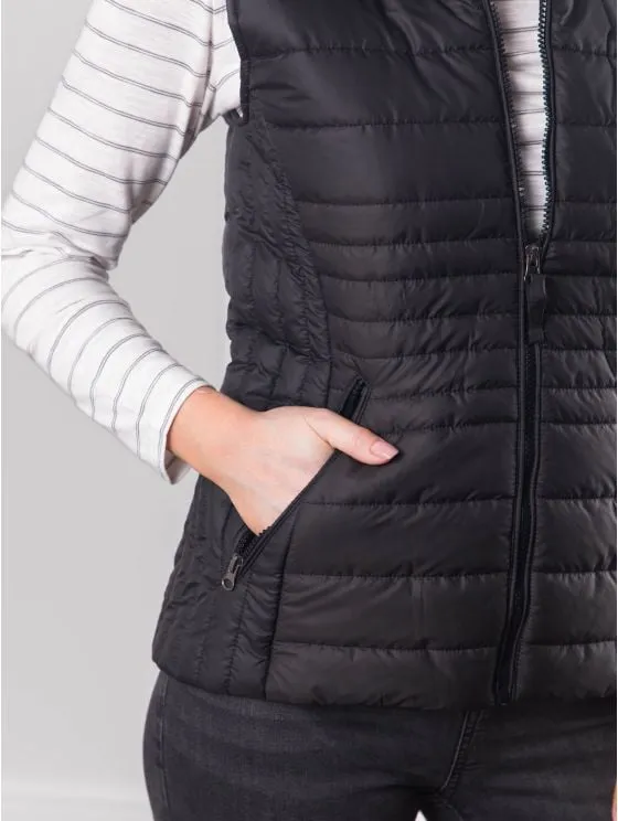 Angelina Quilted Gilet in Black