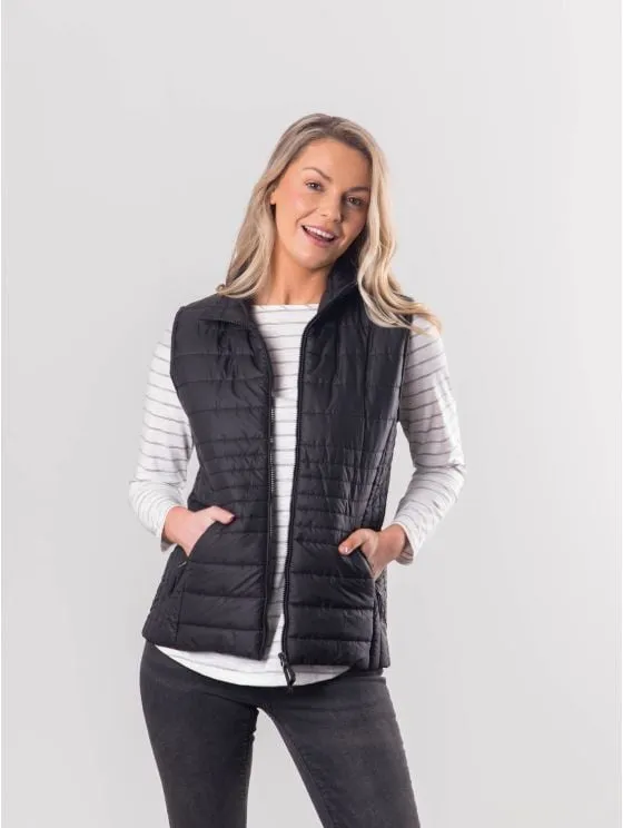 Angelina Quilted Gilet in Black