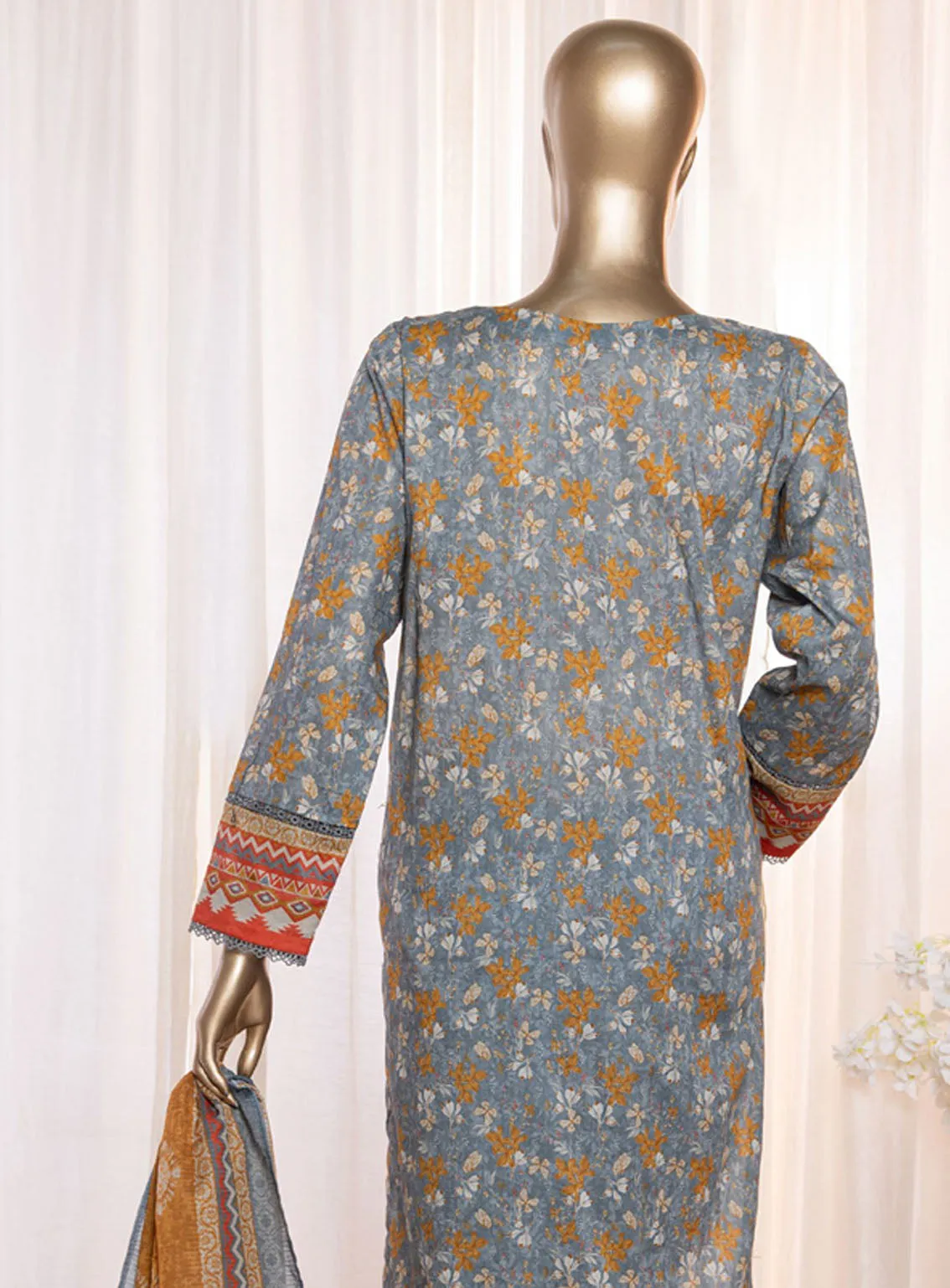 Asasa By HZ Textile Digital Embroidered Lawn 3 Piece Unstitched Suit HZ24AV4 AEL-90