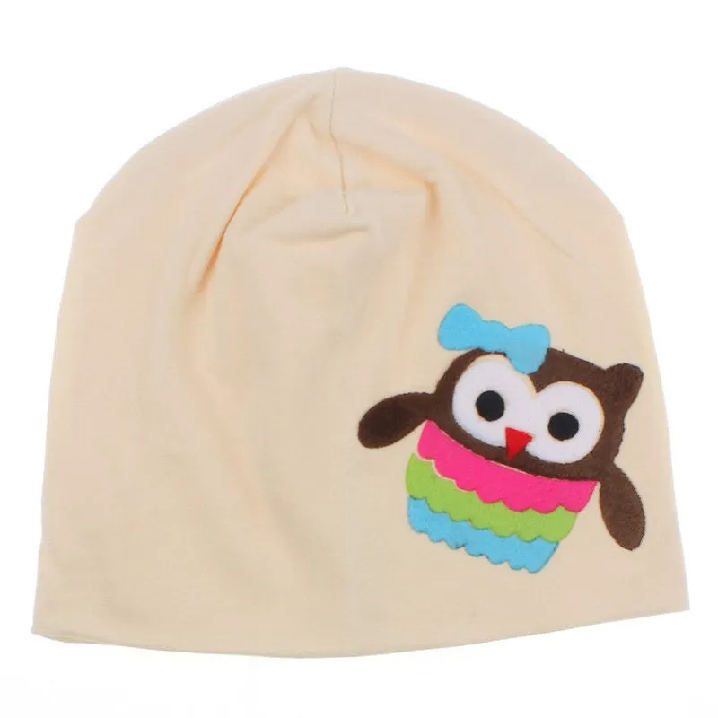 Baby Hats Infant Girls Boys Cotton Beanies Owl Stretch Kids Caps 12 Colors SM6