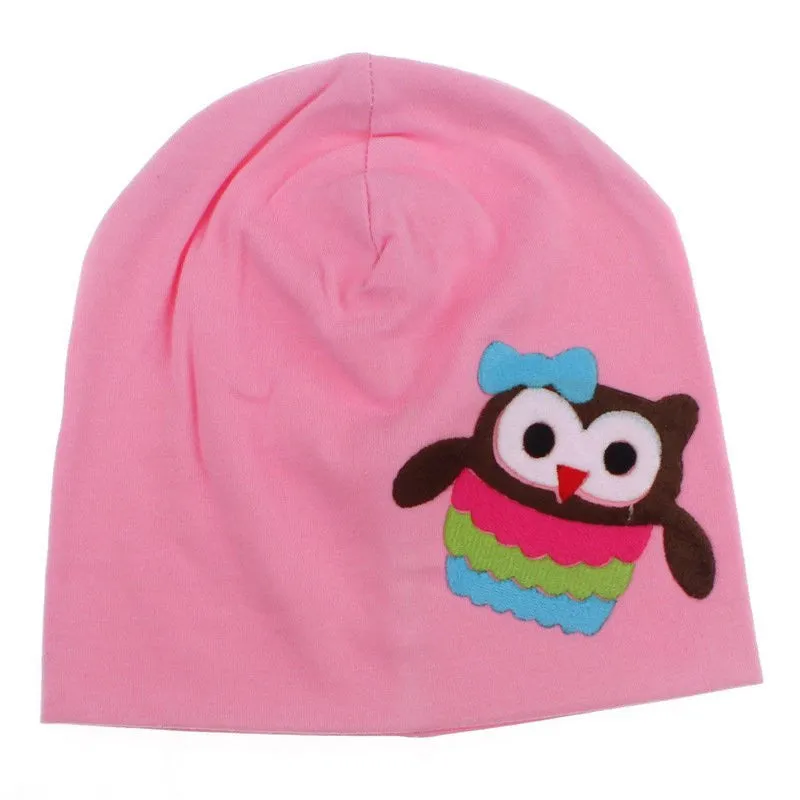 Baby Hats Infant Girls Boys Cotton Beanies Owl Stretch Kids Caps 12 Colors SM6