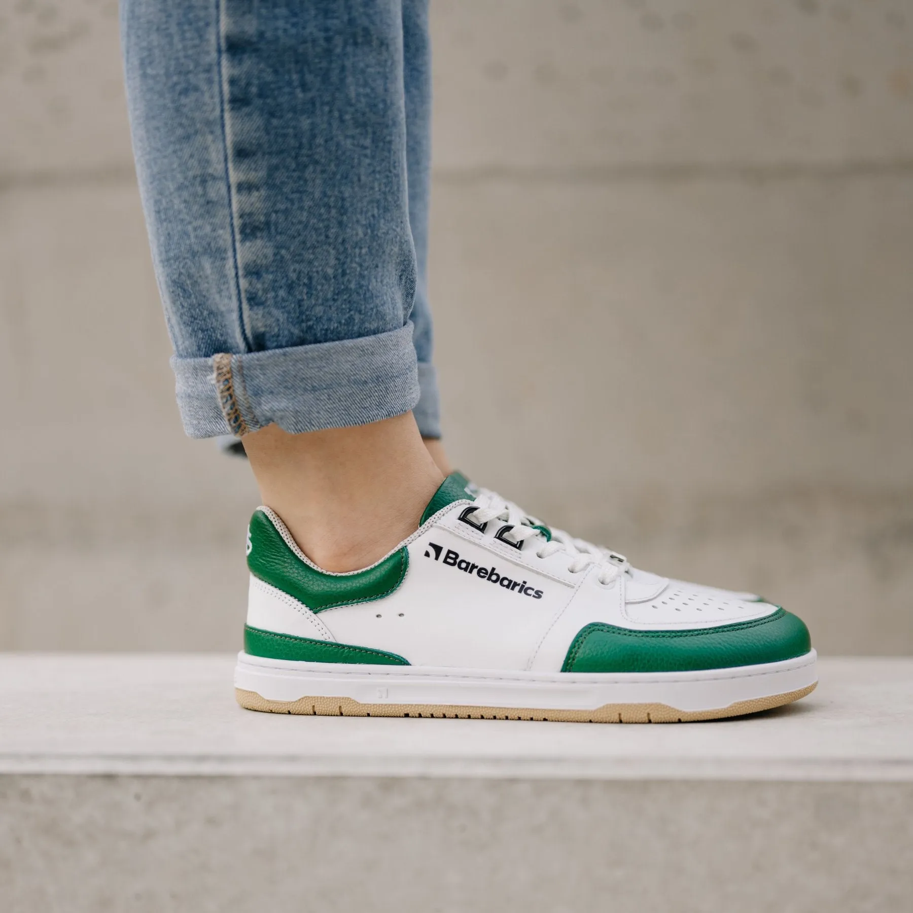 Barefoot Sneakers Barebarics Wave - White & Dark Green