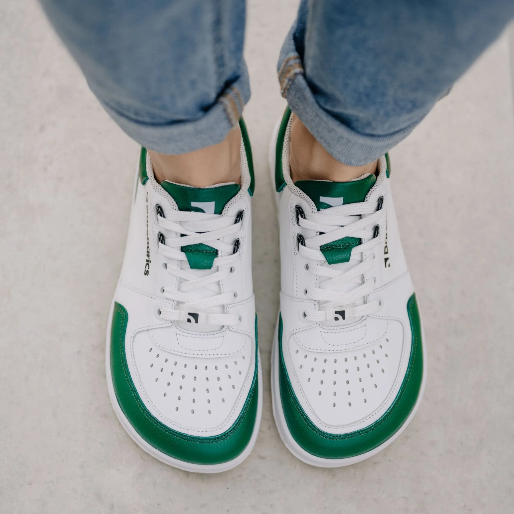 Barefoot Sneakers Barebarics Wave - White & Dark Green