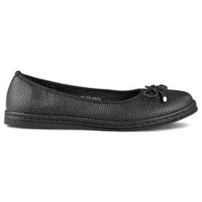 Black women's ballerinas with leather insole comfortable women's half-shoes