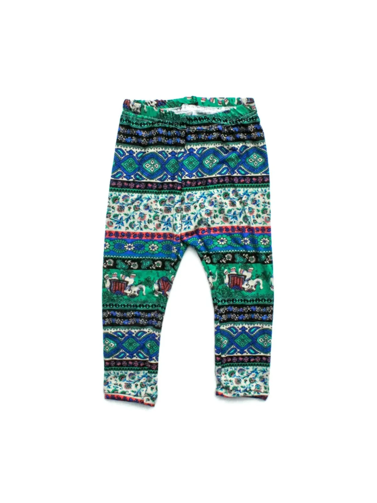 Blue & Green Elephant Leggings