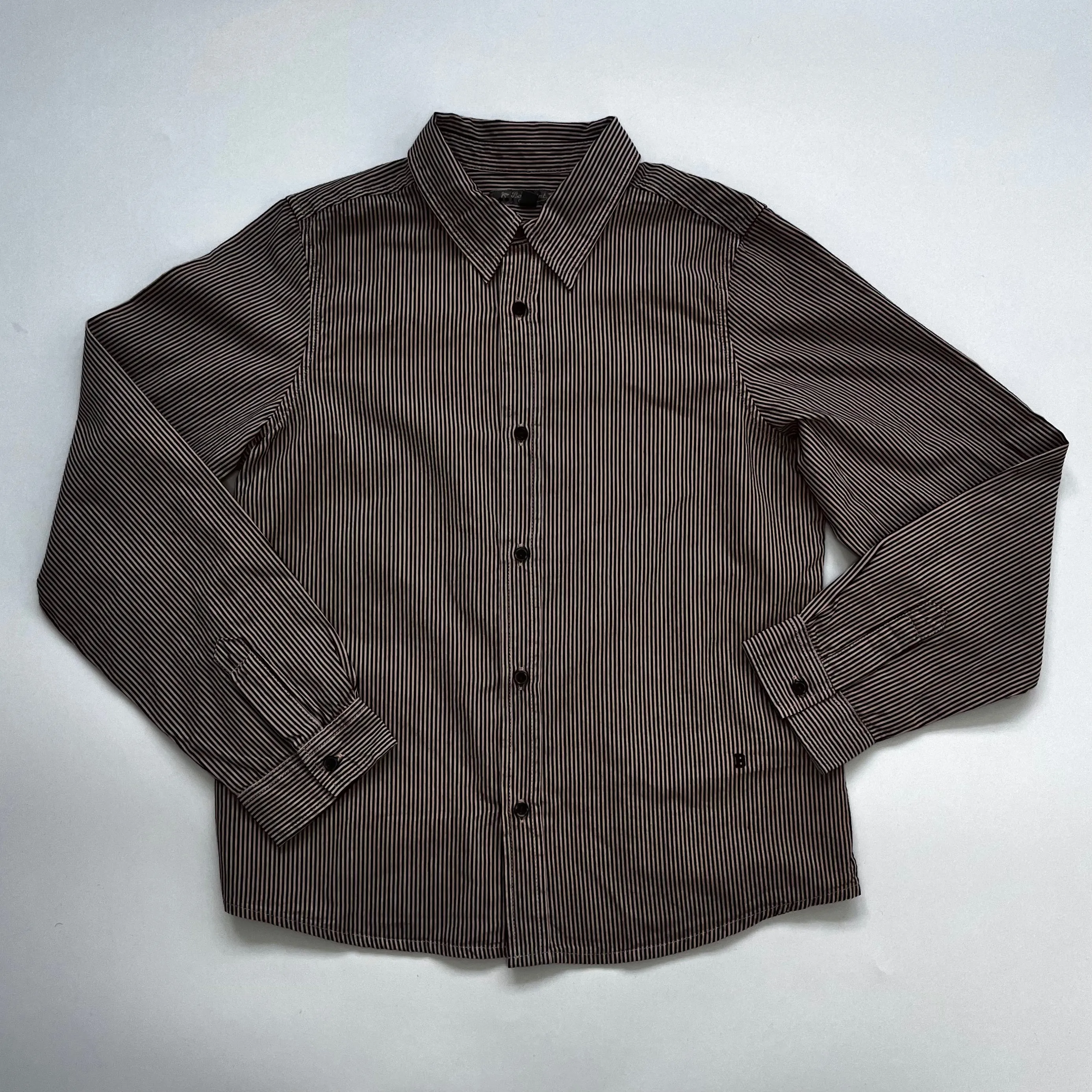 Bonpoint Brown Stripe Shirt With Collar: 10 Years