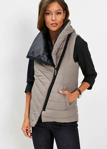 bonprix Sloping Hem Quilted Gilet | Grattan