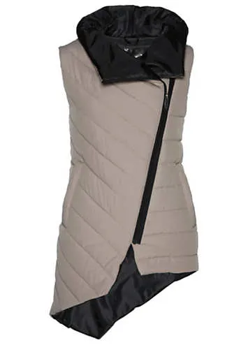 bonprix Sloping Hem Quilted Gilet | Grattan