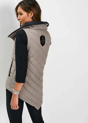 bonprix Sloping Hem Quilted Gilet | Grattan