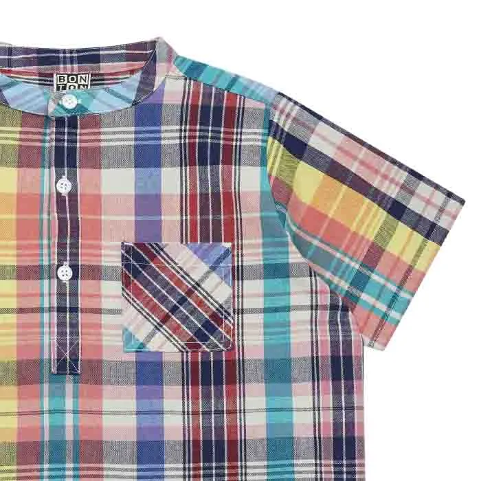 Bonton Child Garou Shirt Madras Check