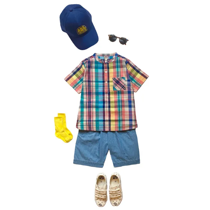 Bonton Child Garou Shirt Madras Check