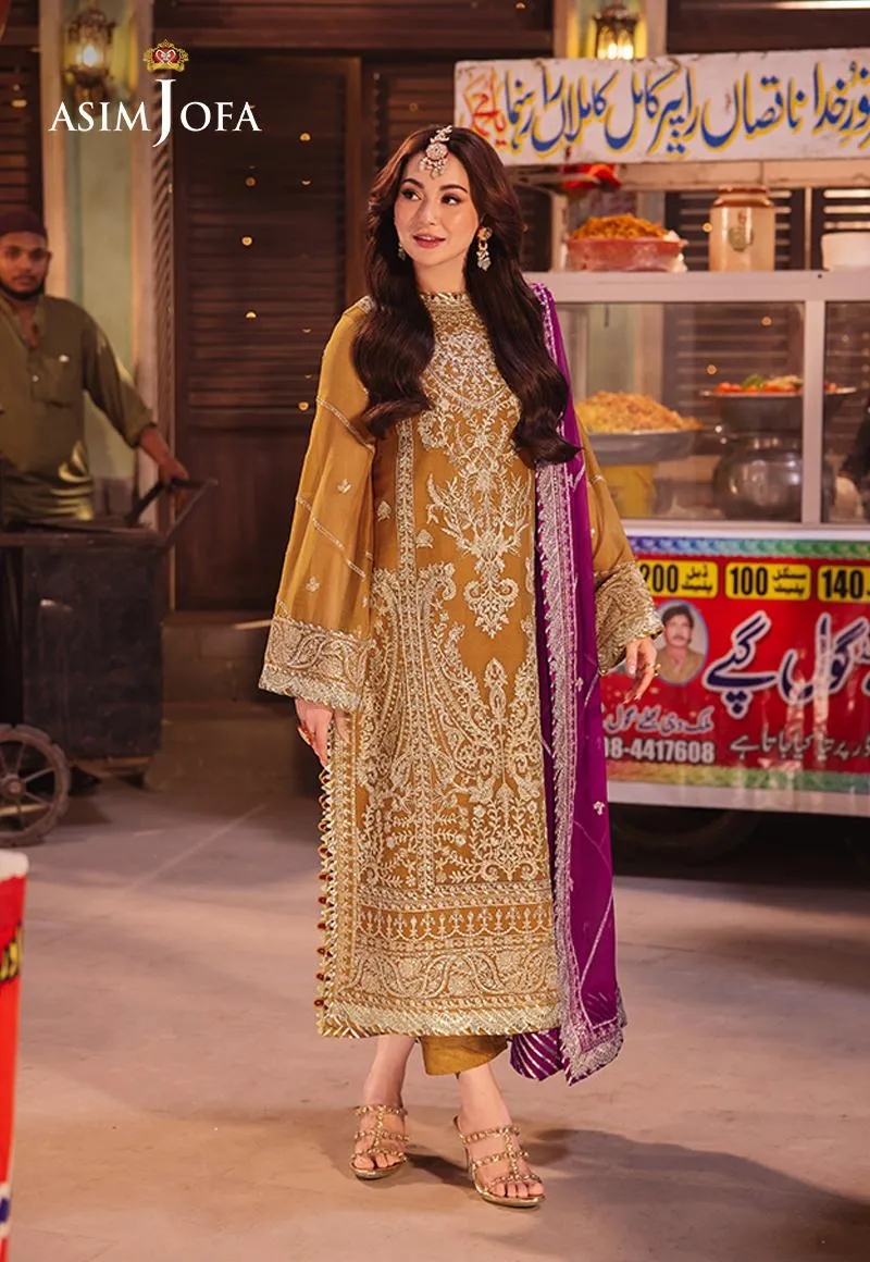 Chamkeeli by Asim Jofa Embroidered Chiffon Unstitched 3Pc Suit AJKK-12