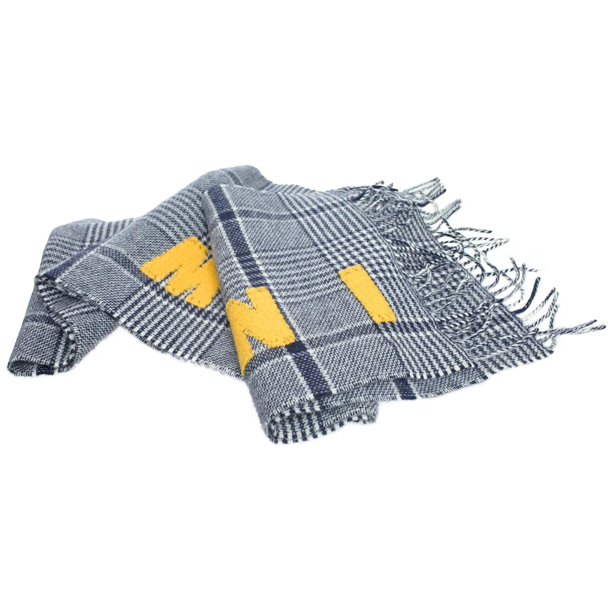 Checked wool scarf - Gray