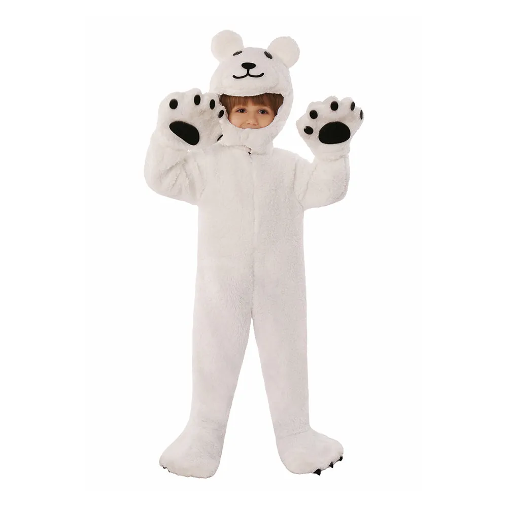 Children‘s White Bear Cosplay Costume Outfits Halloween Carnival Party Suit