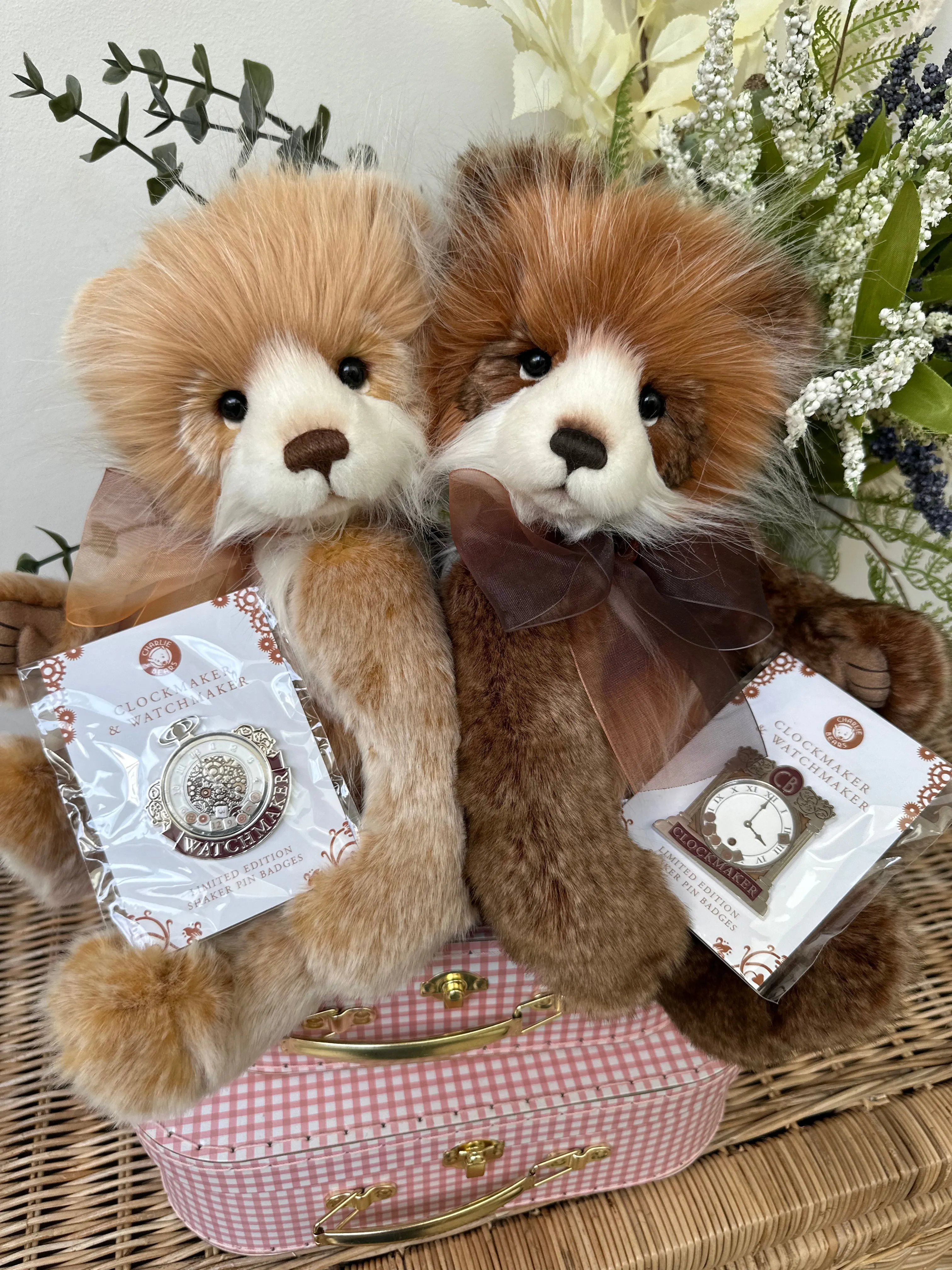 Clockmaker Charlie Bears Cuddle Time Teddy Bear with Bonus Pin Badge