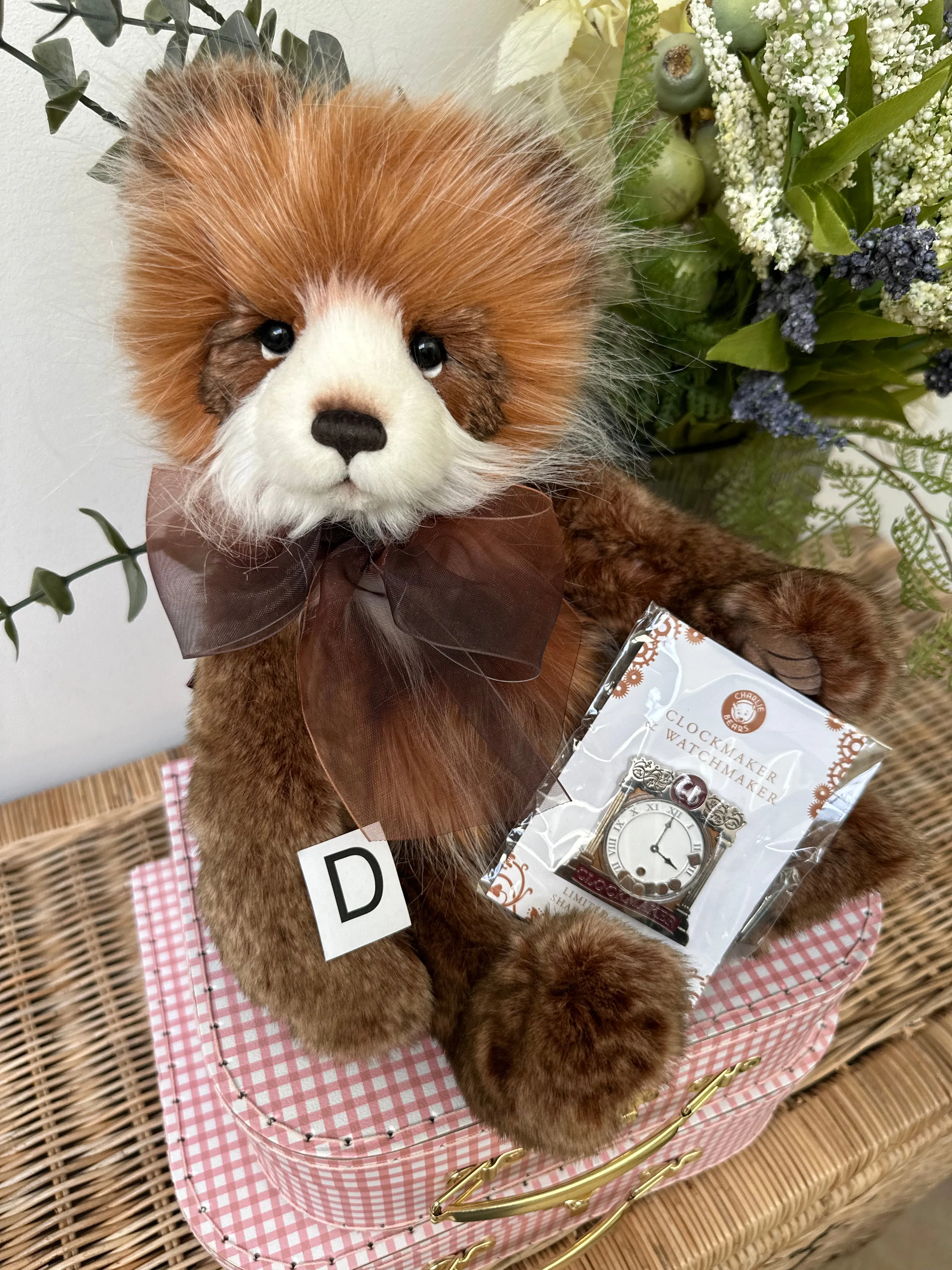 Clockmaker Charlie Bears Cuddle Time Teddy Bear with Bonus Pin Badge