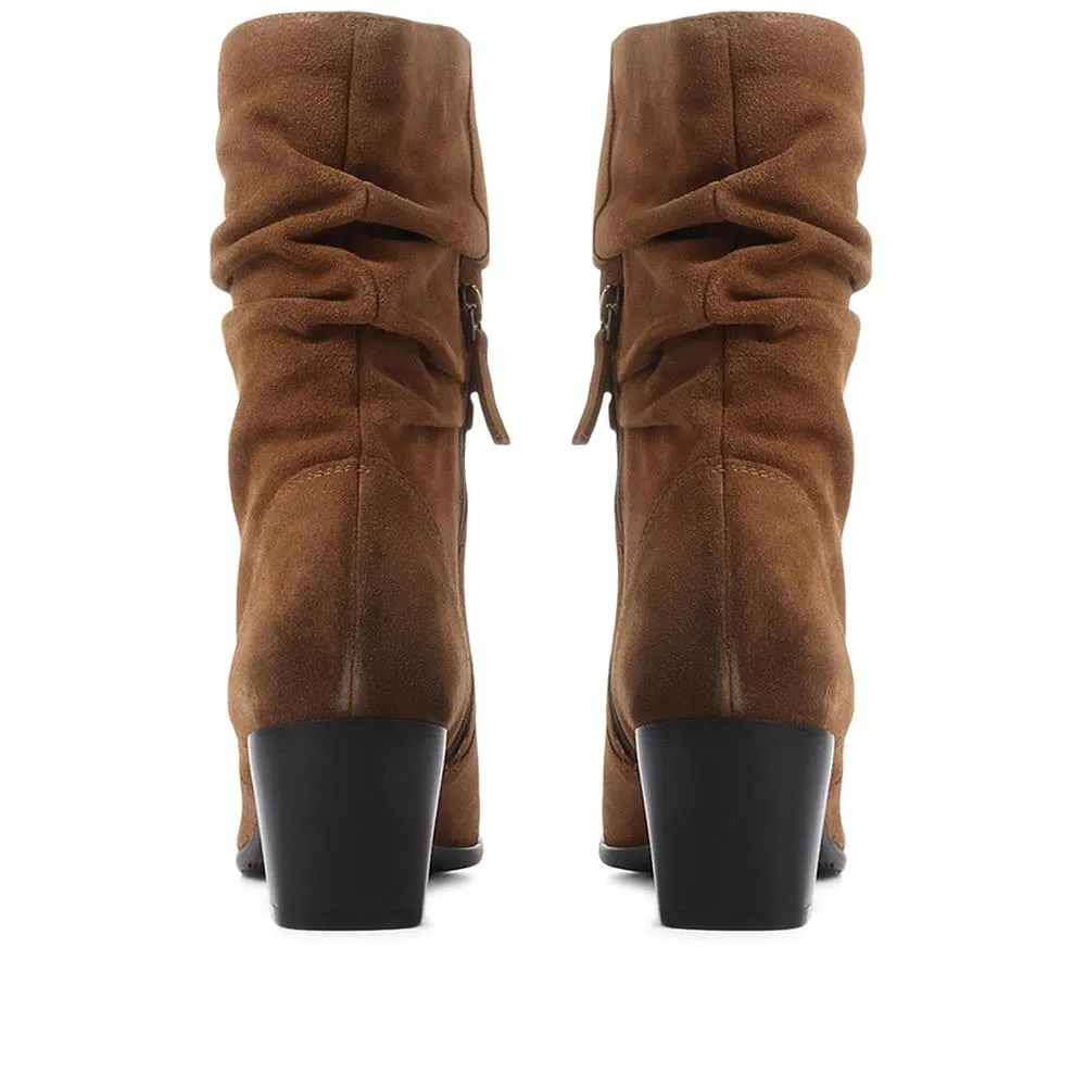 Cloe Leather Suede Slouch Boots - CLOE / 320 547