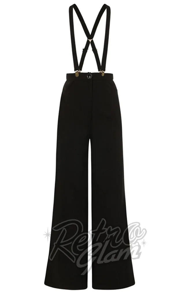 Collectif Glinda Suspender Trousers in Black - L left only