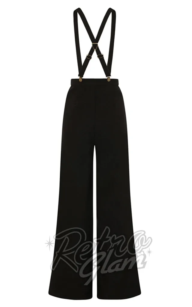 Collectif Glinda Suspender Trousers in Black - L left only