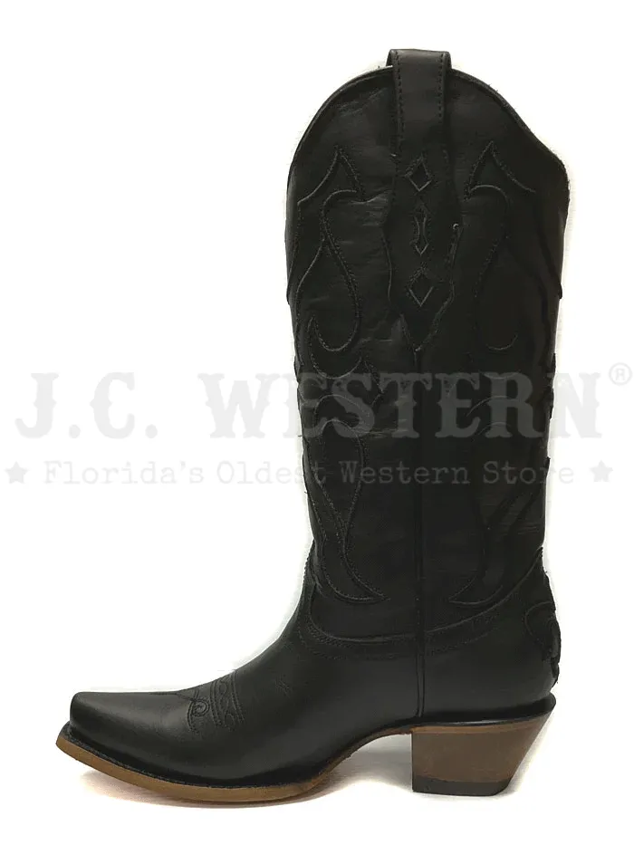 Corral Z5072 Ladies Matching Stiching Pattern & Inlay Boot Black