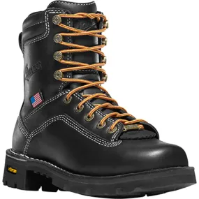 Danner Quarry USA 7in Womens Black Leather Goretex Work Boots 17323