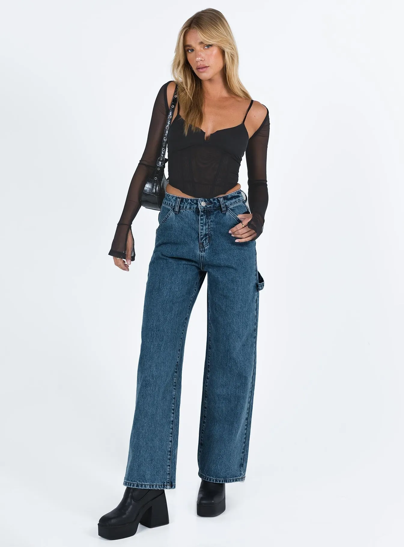 Dina Straight Leg Jeans Dark Wash Denim