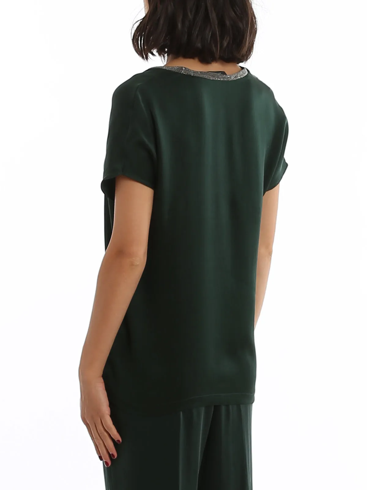 Fabiana Filippi Maglia Scollo V Verde Donna