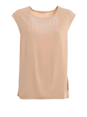 Fabiana Filippi Maglia T-shirt Beige Donna