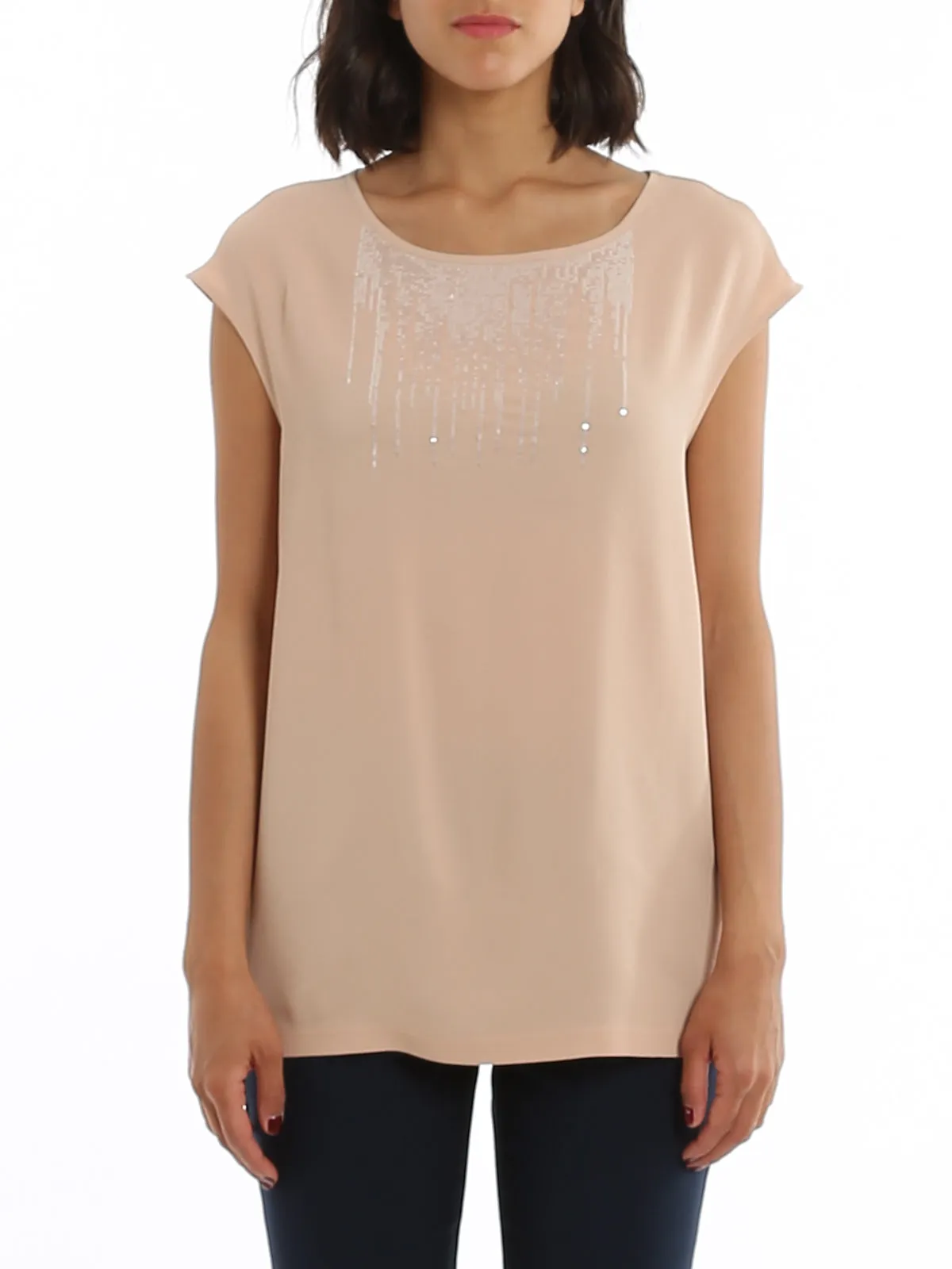 Fabiana Filippi Maglia T-shirt Beige Donna