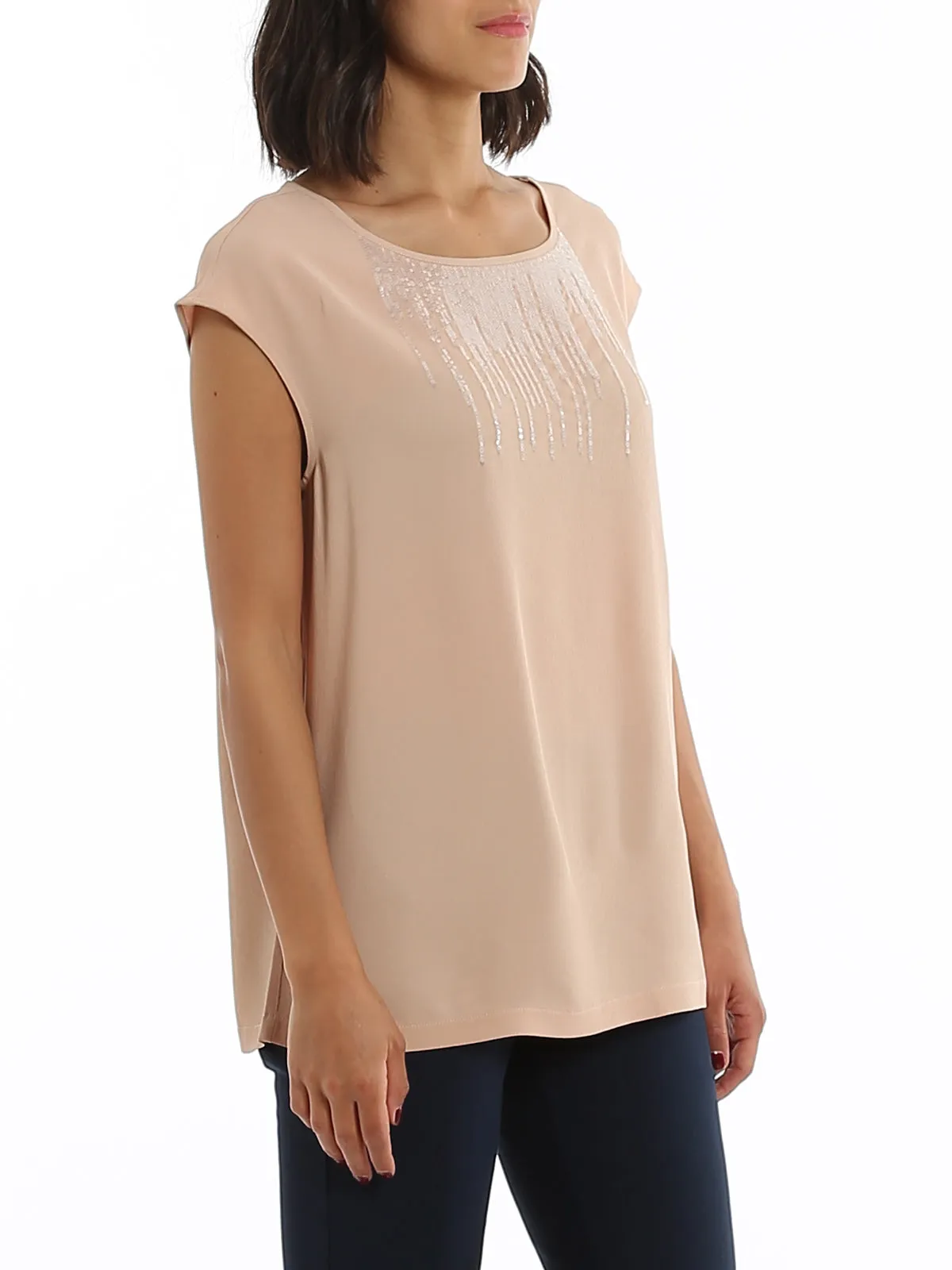 Fabiana Filippi Maglia T-shirt Beige Donna