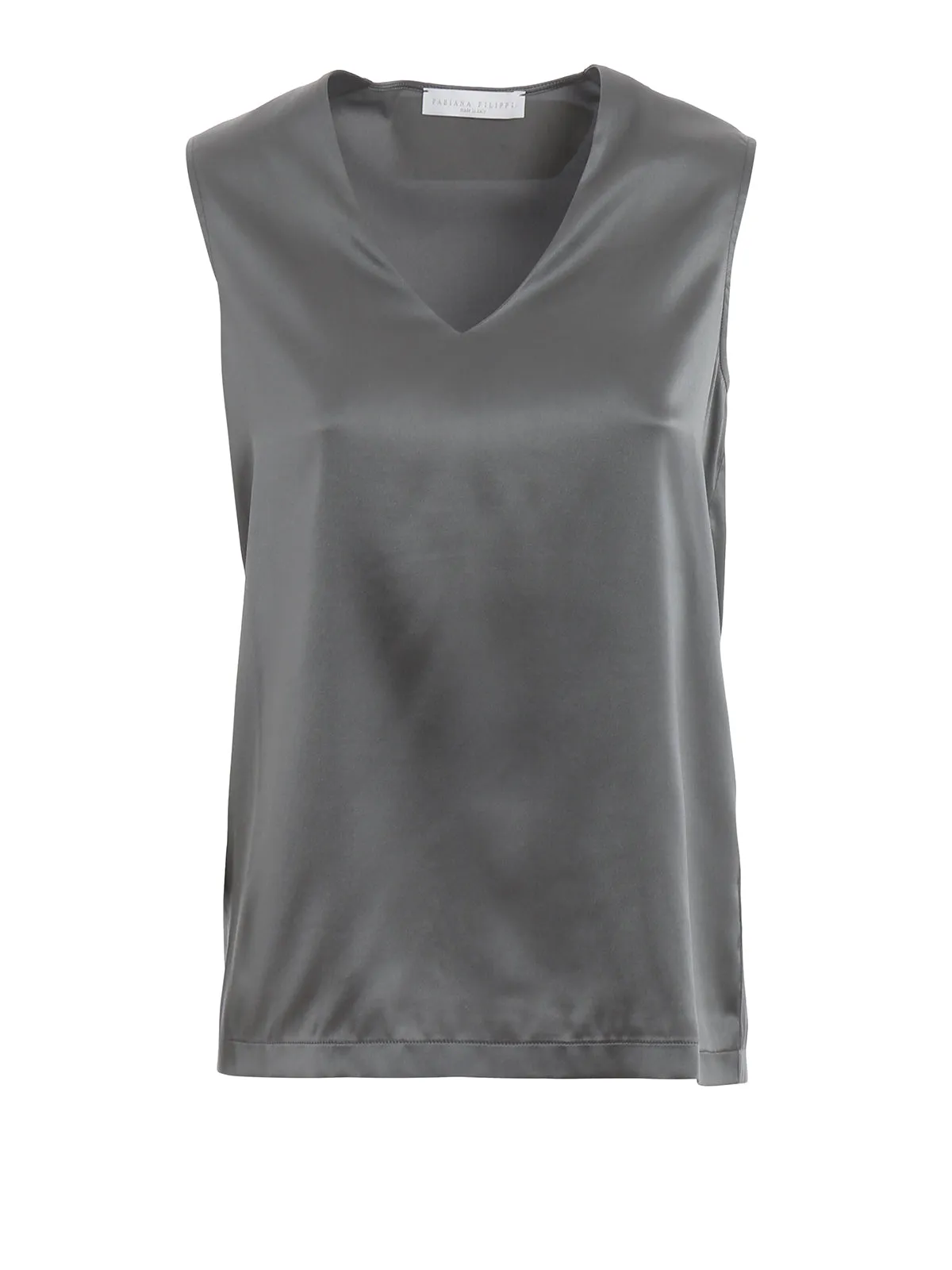 Fabiana Filippi Top In Seta Stretch Grigio Donna