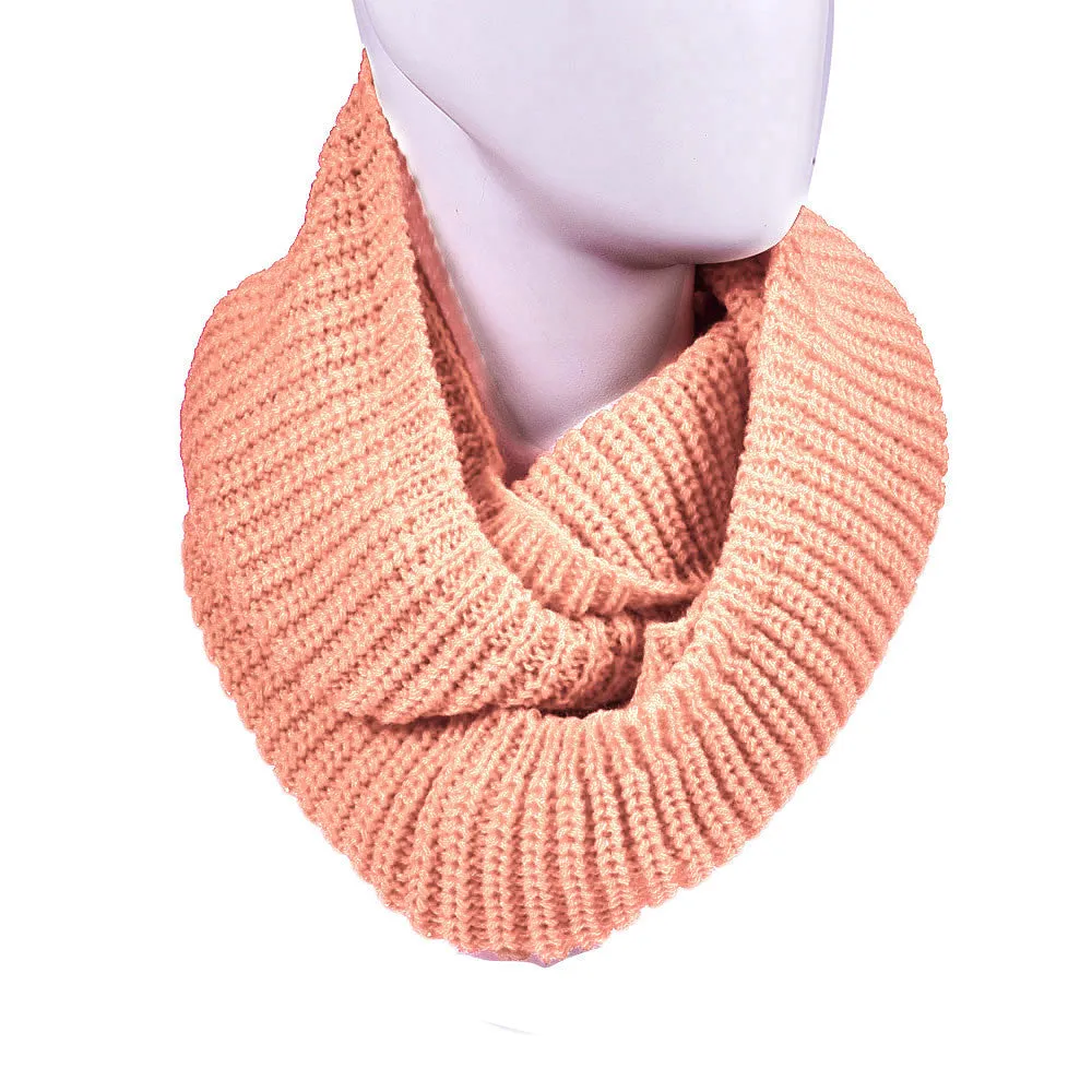 Feida Women's Warm Infinity 2 Circle Cable Knit Long Scarf Cowl Neck Shawl Freeship ping&