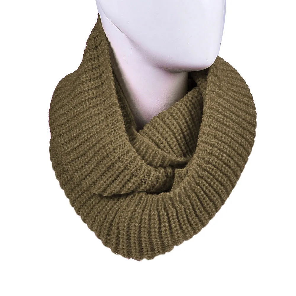 Feida Women's Warm Infinity 2 Circle Cable Knit Long Scarf Cowl Neck Shawl Freeship ping&