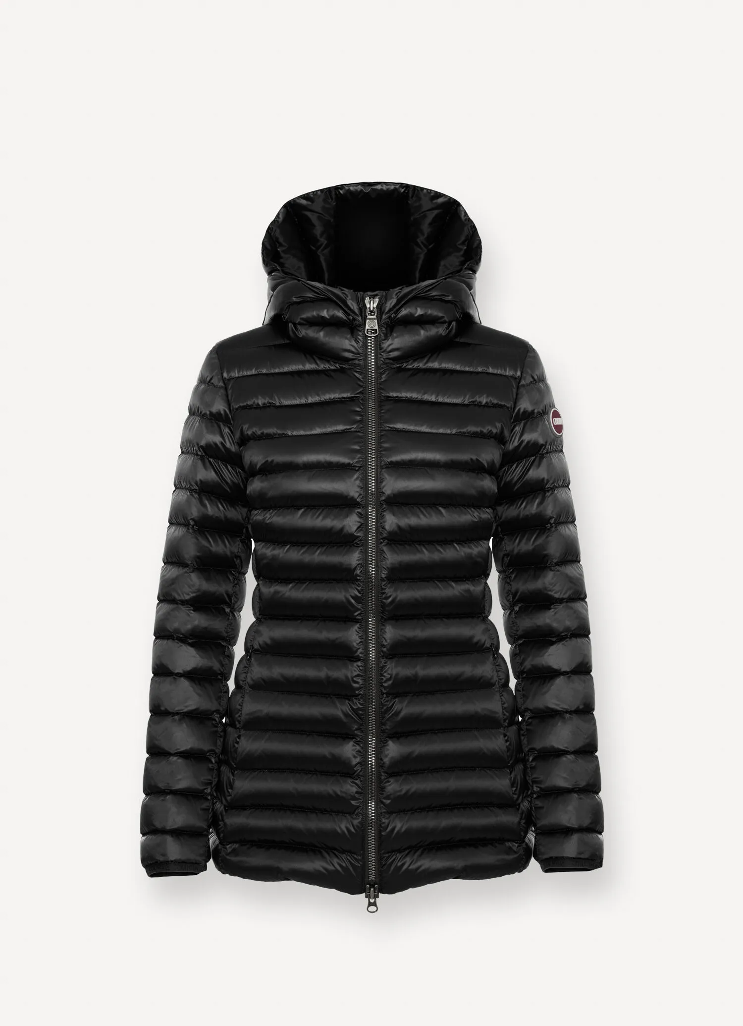 Fitted down jacket with hood-