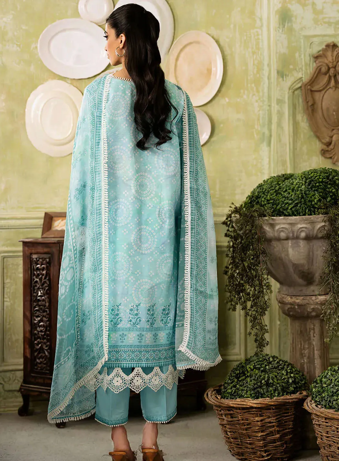 Flora By Roheenaz Embroidered Lawn 3 Piece Unstitched Suit RNZ24F RNP-03B MIRAGE